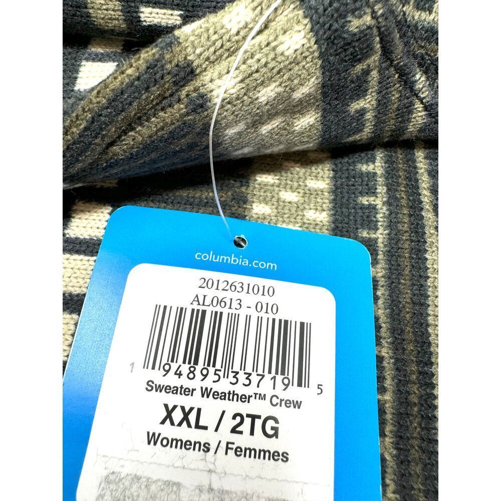 Columbia Women's Sweater Weather Crew, Black Apres Stripe Print, Size XX-Large - Picture 5 of 5